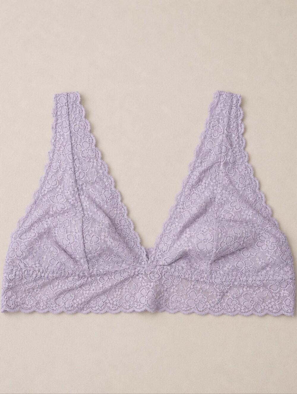 Old Navy Lace V-Neck Bralette Lavender Purple Womens Floral Longline Bra XL Boho